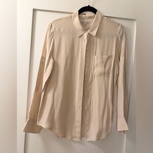 J. Crew Soft Pink Button-Up Silk Blouse